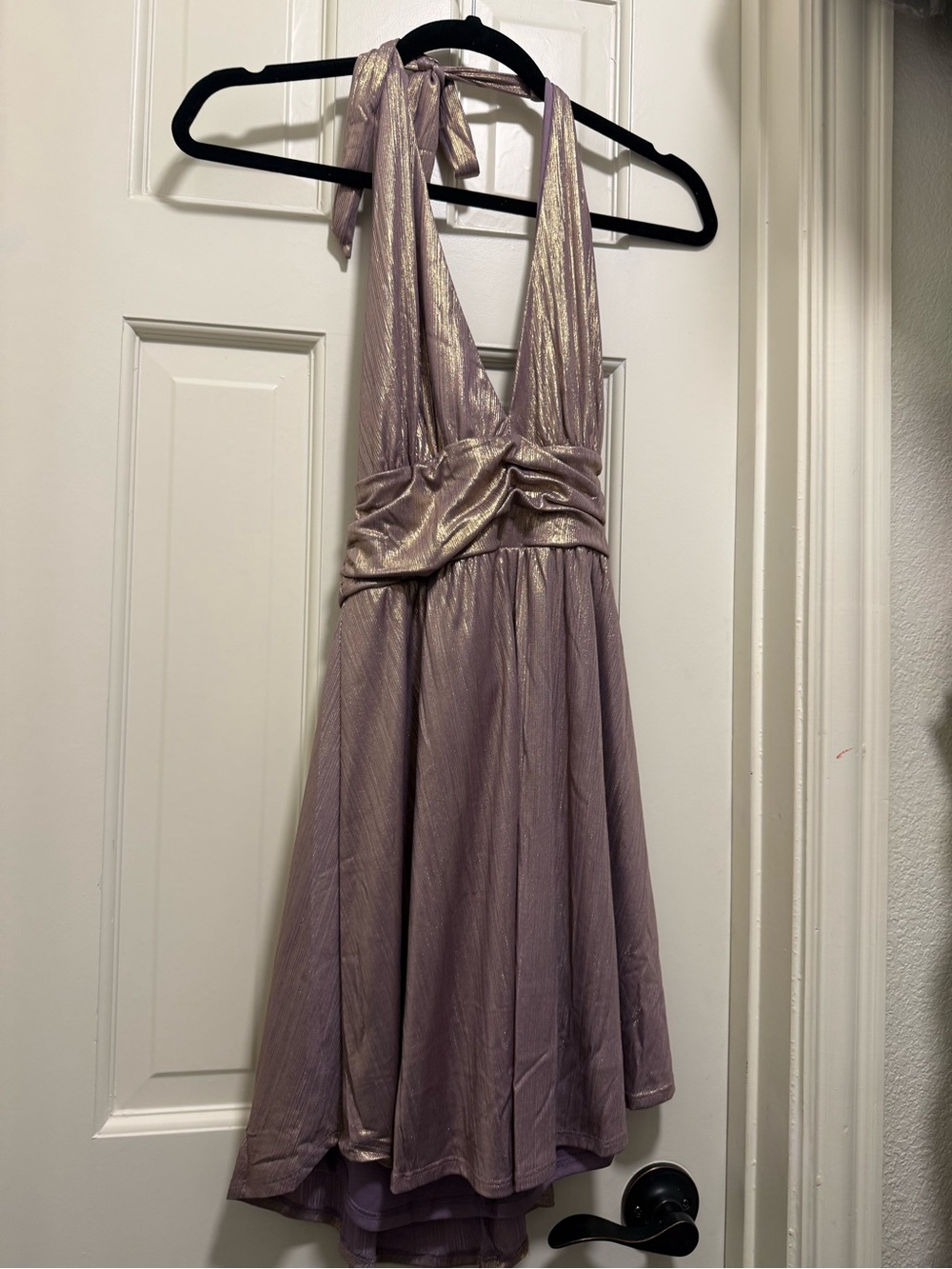 wild fable Metallic Lavender Strapless Halter Dress